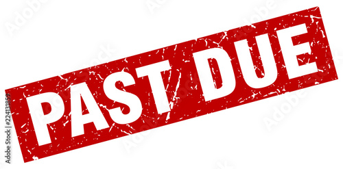 square grunge red past due stamp