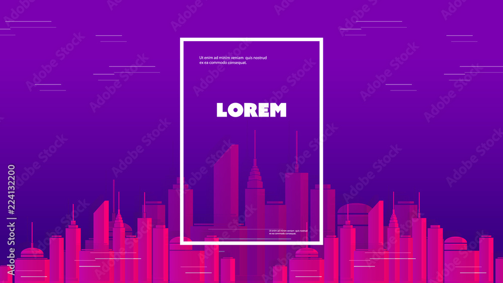 Landing Page, Wallpaper, Background, Flyer or Cover Design for Your Business with City Skyline Pattern - Applicable for Reports, Presentations, Placards, Posters - Creative Vector Template