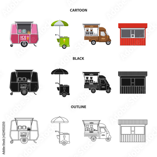 Vector illustration of market and exterior logo. Set of market and food stock vector illustration.