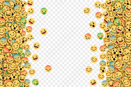 Vector Flat Design Modern Facebook Emoticons Icons Conceptual Abstract Art Illustration Isolated on Transparent Background