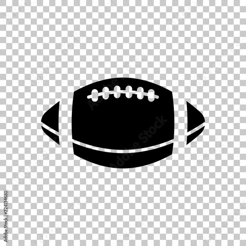 American Football logo. Simple rugby ball icon. On transparent b