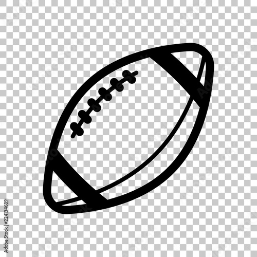 American Football logo. Simple rugby ball icon. On transparent b