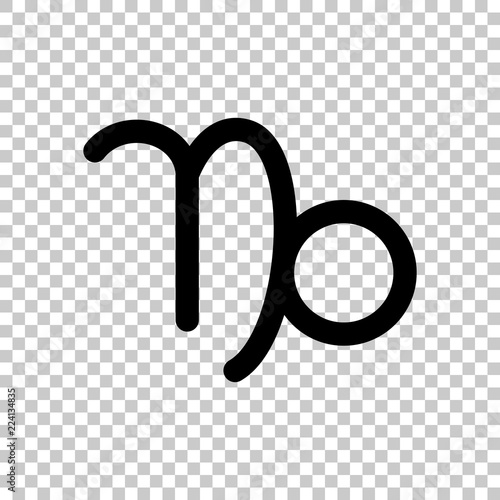Astrological sign. Capricorn simple icon. On transparent backgro