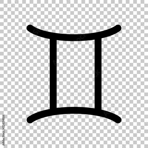 Astrological sign. Gemini simple icon. On transparent background