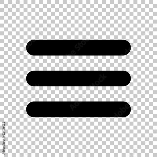 Hamburger menu. Web icon. On transparent background.