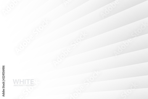 Vector White Clear Blank Subtle Pure Geometrical Abstract Background. Dynamic Growth Up Perspective. 3D Conceptual Technology Illustration. Minimalist Wallpaper