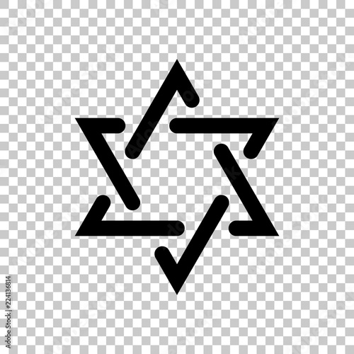 Star of david, simple icon. On transparent background.