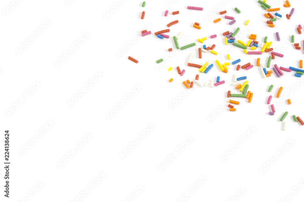 Naklejka premium candy sprinkles confetti on white background