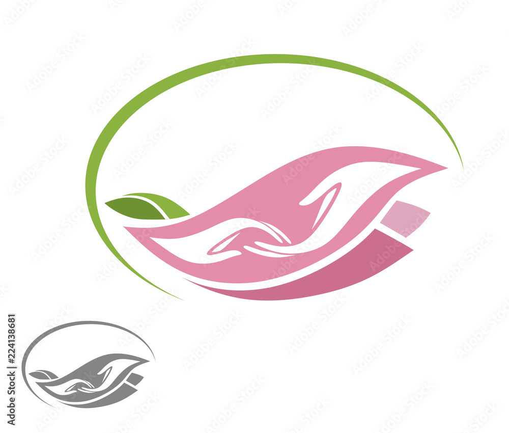 help the child, the hand of the adult stretches to the hand of the child. logo, pink flower sign, child psychology, charity help the child, the hand of the adult stretches to the hand of the child. logo, pink flower sign, child psychology, charity
