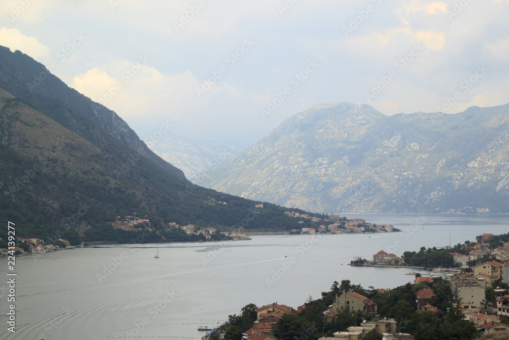 fascinating view of the Bay of Kotor from the observation deck on the mountain