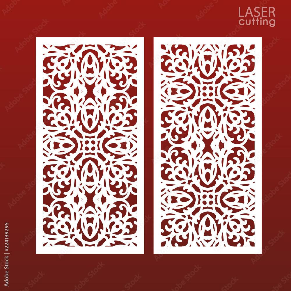 Laser cut ornamental panel templates with pattern May be use for die