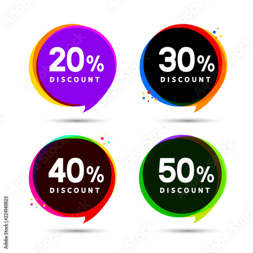 Discount price sale bubble banners. Price tags label. Special offer flat promotion sign design