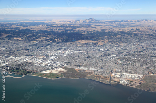 San Francisco Bay Area: Aerial view looking towards the east bay area. © diak