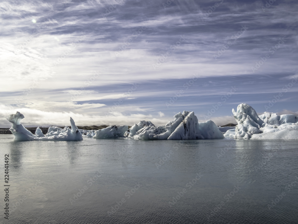 Scenic view of Jokulsarlon Glacier Lagoon in Iceland