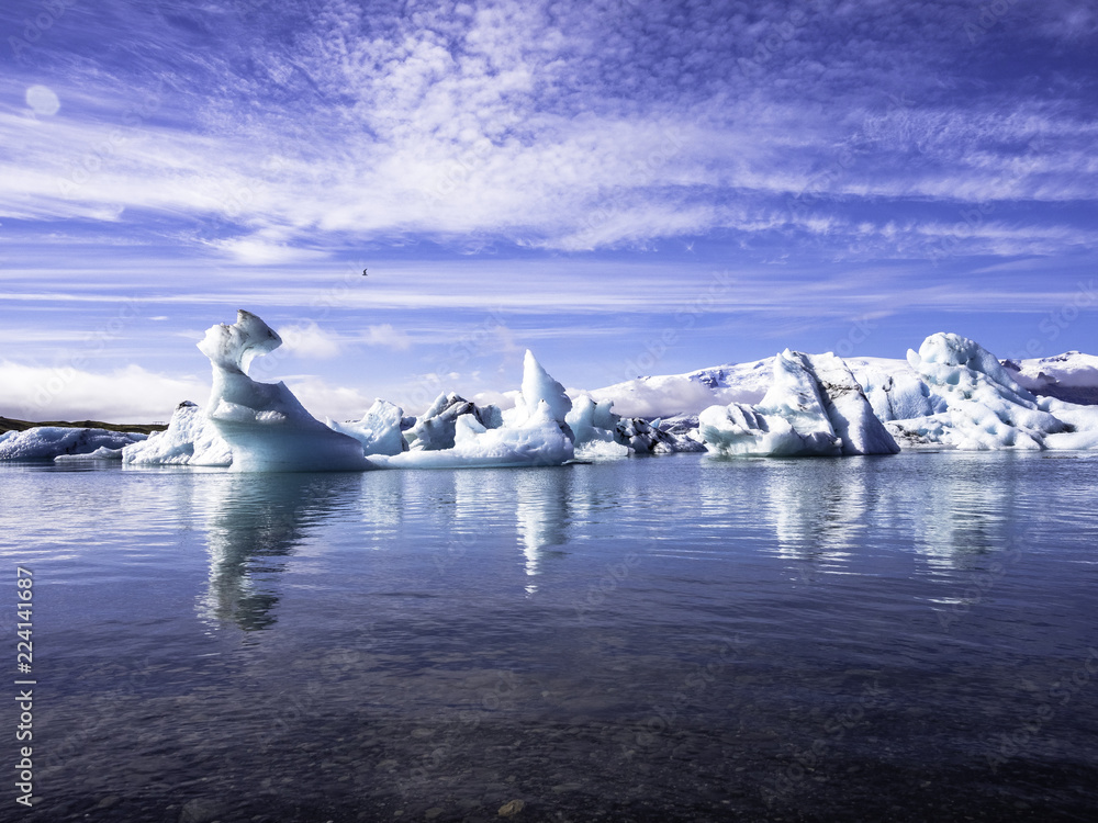 Scenic view of Jokulsarlon Glacier Lagoon in Iceland