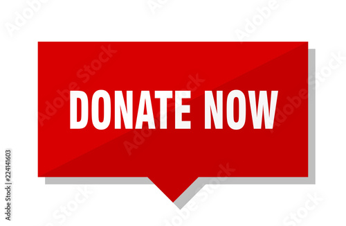 donate now red tag