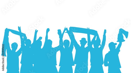 Photography Hintergrund mit jubelnden blauen Fans