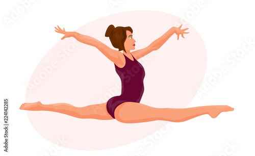Gymnast girl jumping