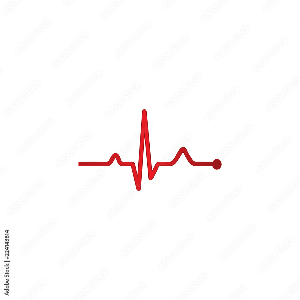 Heart beat pulse flat icon for medical apps and websites.
