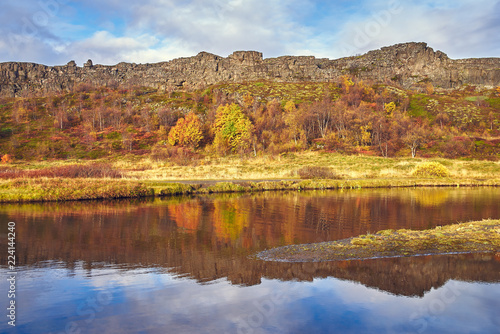 Autumn landscape in The Thingvellir National Park