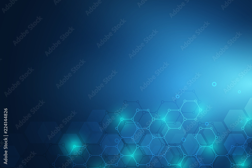 Molecular structure and chemical elements. Abstract molecules background. Science and digital technology concept. Vector illustration for scientific or technological design. Molecular structure and chemical elements. Abstract molecules background. Science and digital technology concept. Vector illustration for scientific or technological design.