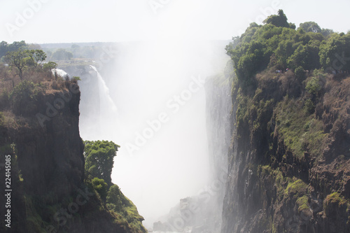 african waterfall in the mountain