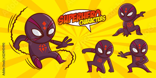 Superhero character Superheroes Set Vector illustration design