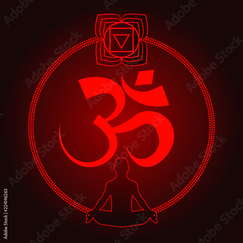 Diwali Om Sacred symbol. Indian sacred sound, original mantra, a word of power. The symbol of the divine triad of Brahma, Vishnu and Shiva. For prints, textiles, mehendi.