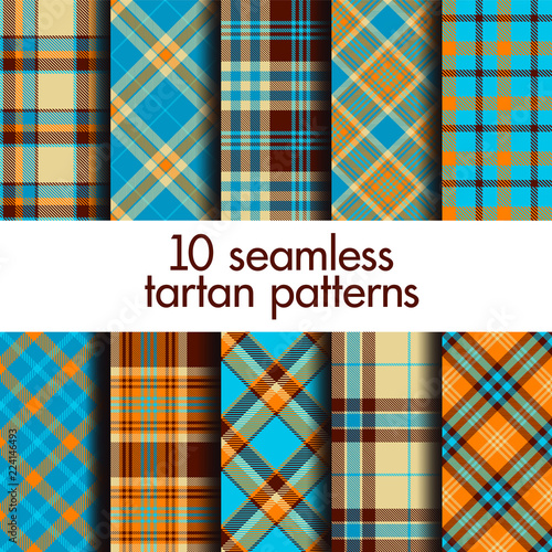 Set of seamless tartan patterns