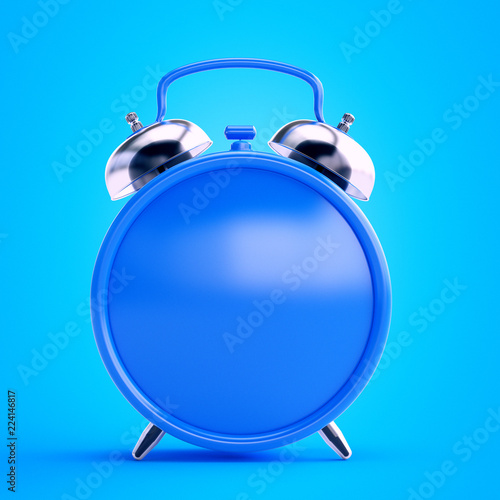3d rendered illustration of a blue alarm clock