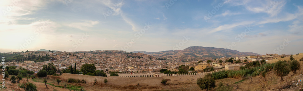 Panoramic view of Fez in Morocco