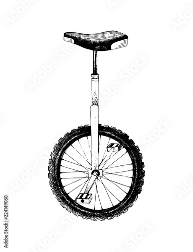 Hand drawn monocycle