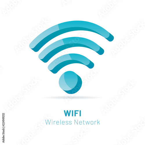 Wi Fi Wireless Network 3D Symbol, Vector Illustration