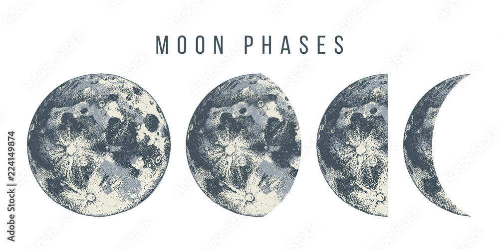 Obraz premium ilustracja fazy księżyca