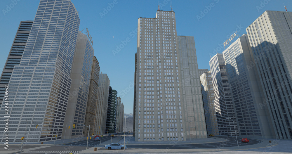 Metropolitan Aerial City Flight Render With Skyscrapers Metropolitan Aerial City Flight Render With Skyscrapers