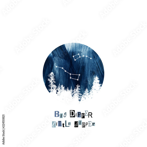 Big Dipper and Little Dipper constellations