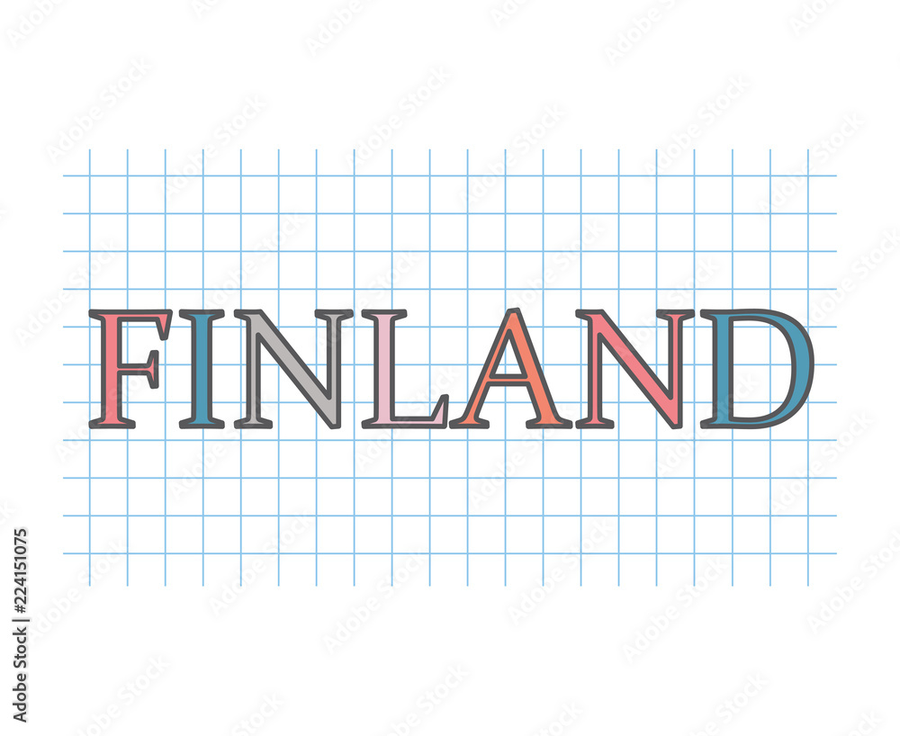 Finland on checkered paper texture- vector illustration