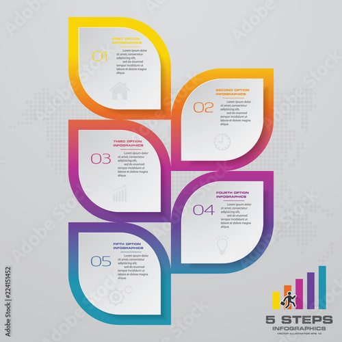 5 steps simple&editable process chart infographics element. EPS 10.