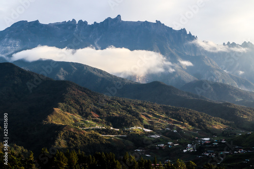 Small Village Near Majestic Mount Kinabalu