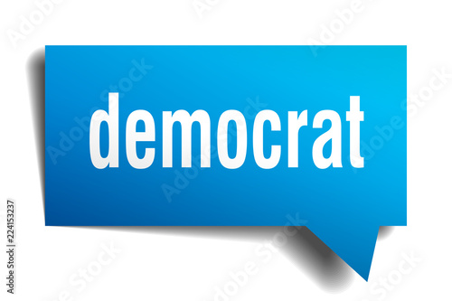 democrat blue 3d speech bubble