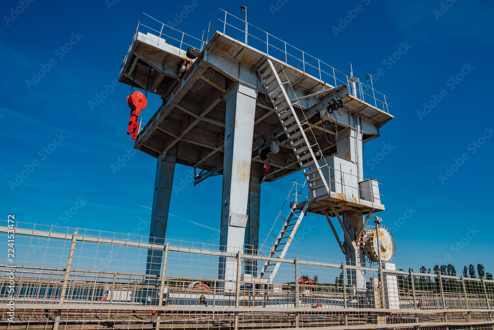 Large crane for control water gate on dam