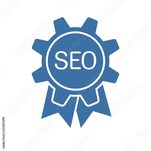 SEO сервис. Векторный значок, изолированный на белом фоне.