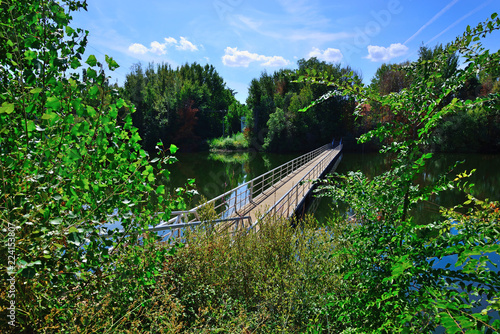 Bridge over the river Bullaque de las Tablas de la Yedra in Piedrabuena, Ciudad Real, Spain. photo