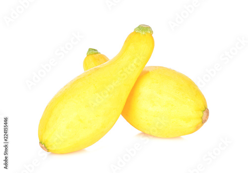 Yellow Crookneck Squash on white background photo