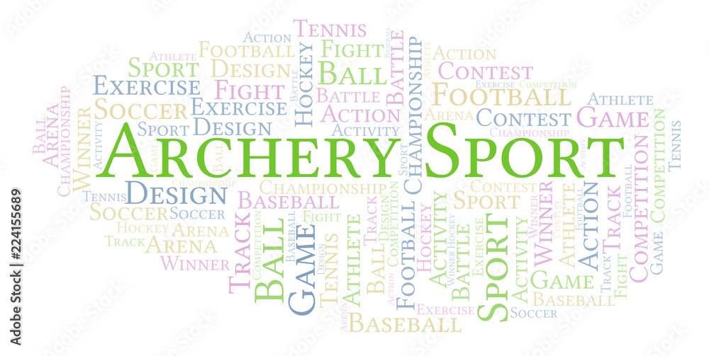 Archery Sport word cloud. Archery Sport word cloud.