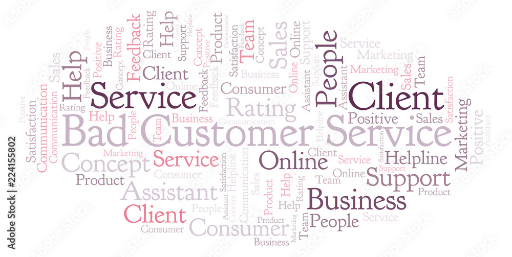 Obraz premium Bad Customer Service word cloud.