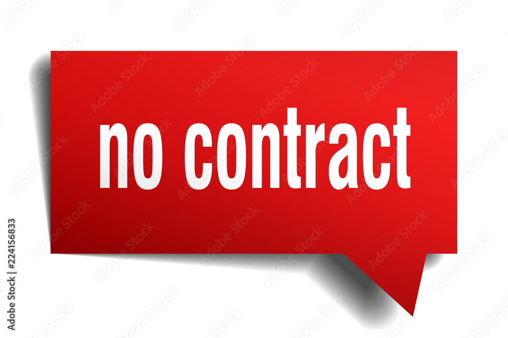 no contract red 3d speech bubble no contract red 3d speech bubble