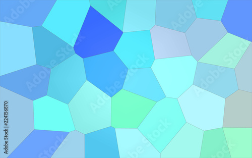 Abstract illustration of blue and green bright Giant Hexagon background  digitally generated.