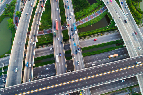 Intersection city cross road with car movement