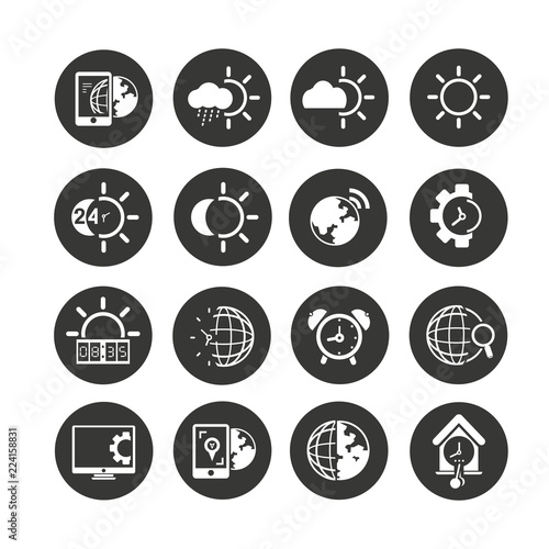 weather icons set in circle button style